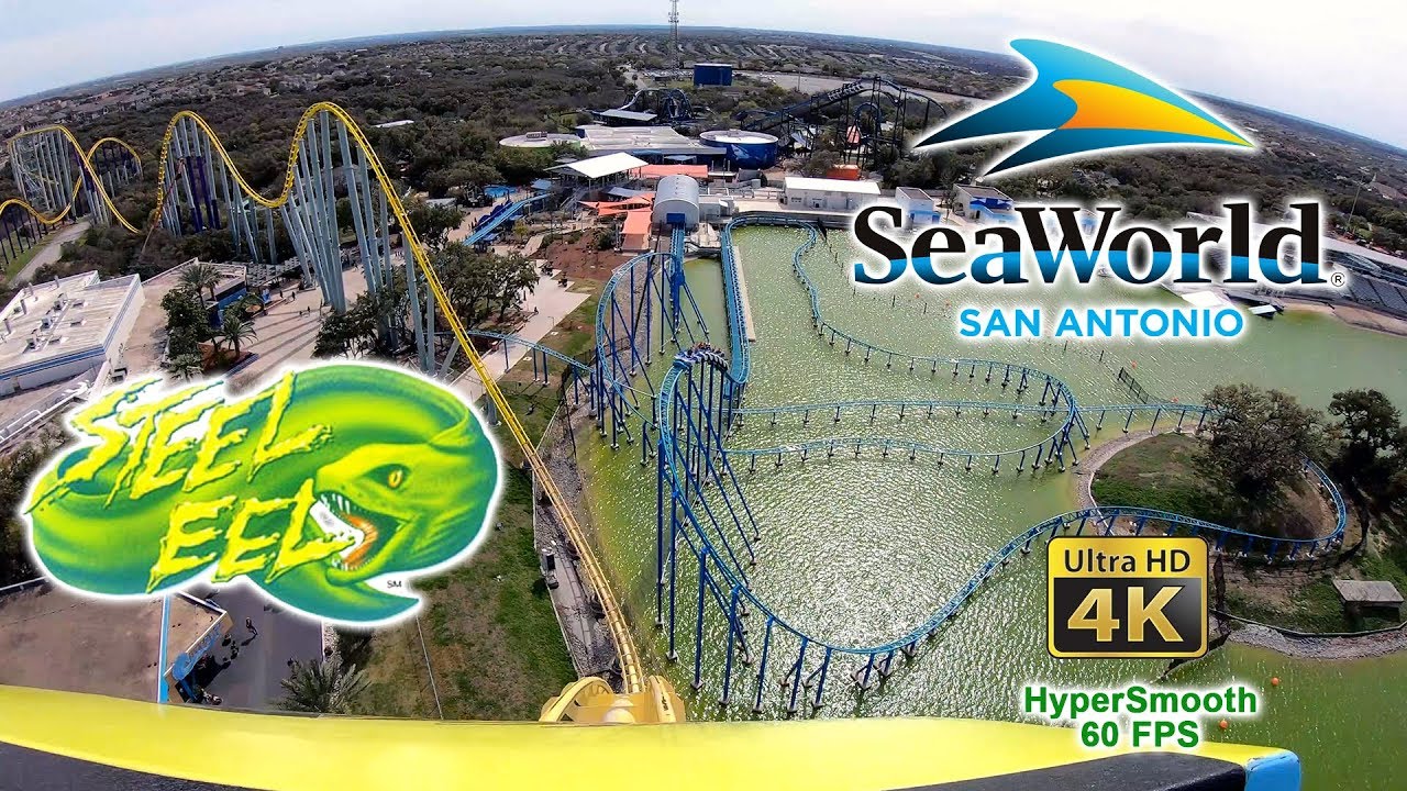 2019 SeaWorld San Antonio Steel Eel On Ride Front Seat Ultra HD 4K 60 FPS POV GoPro 7 Hypersmooth