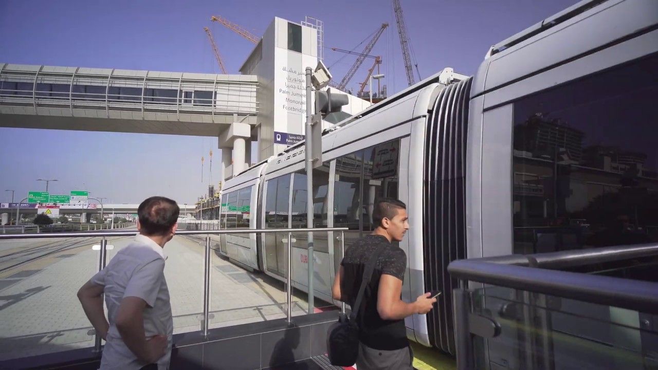 United Arab Emirates, Dubai, tram ride from Al Marsa Street to Palm Jumeirah