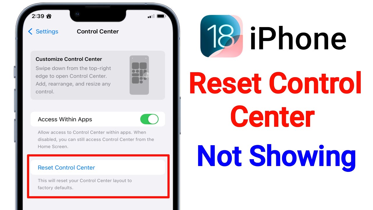 Reset Control Center Option Not Showing iOS 18 | How to Fix Reset Control Center Missing On iPhone