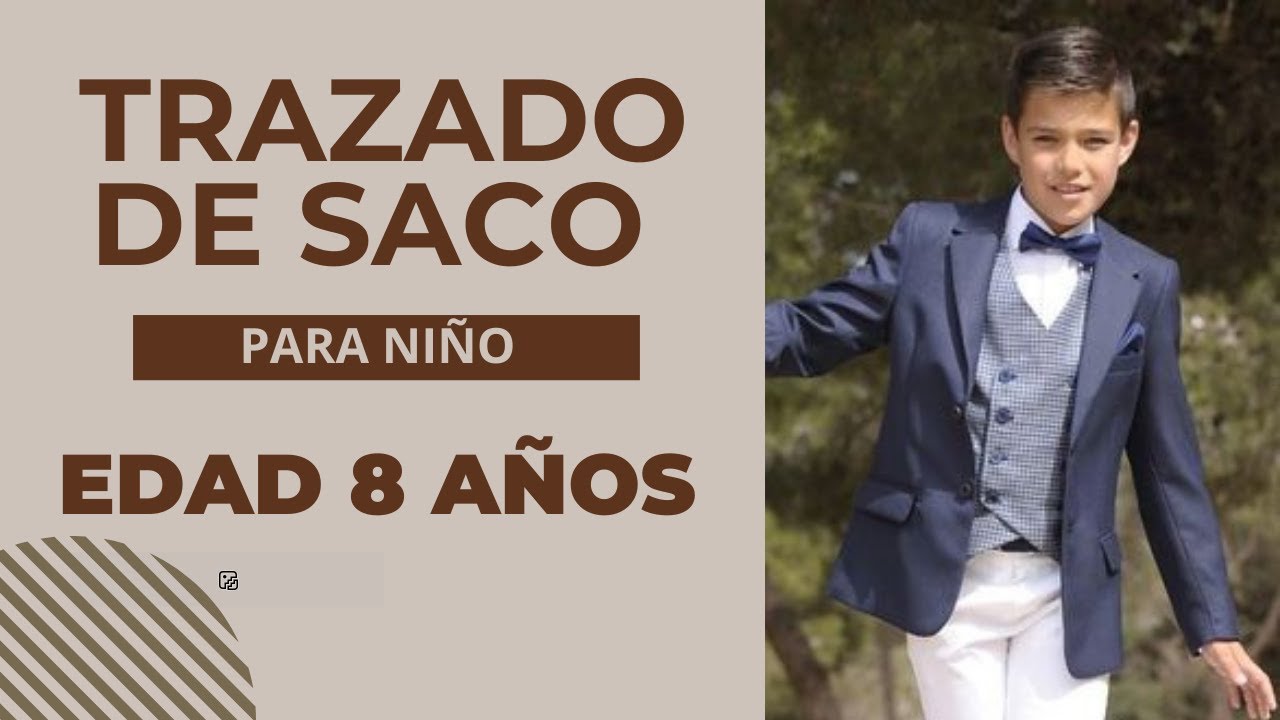 TRAZADO DE SACO PARA NIÑO, EDAD 8 AÑOS