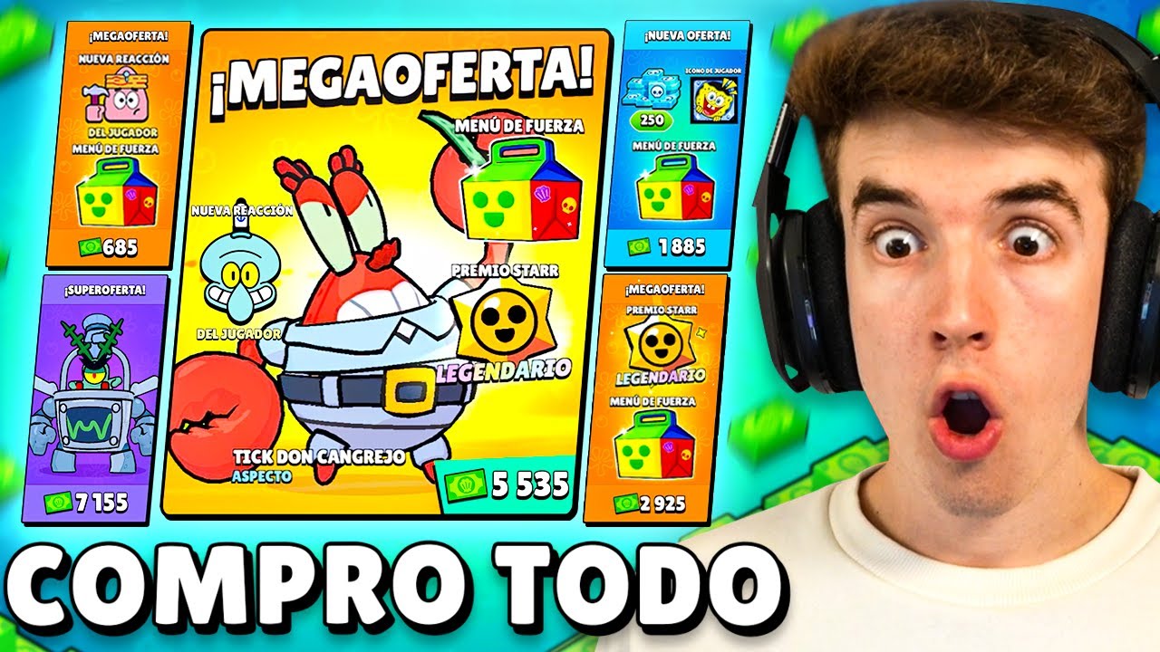 COMPRO *TODA* LA TIENDA del CRUSTACEO CASCARUDO de BOB ESPONJA en BRAWL STARS