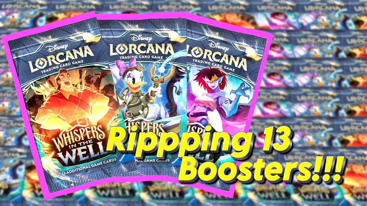 Opening 13 Lorcana: Whispers in the Well booster packs!!! (First video)