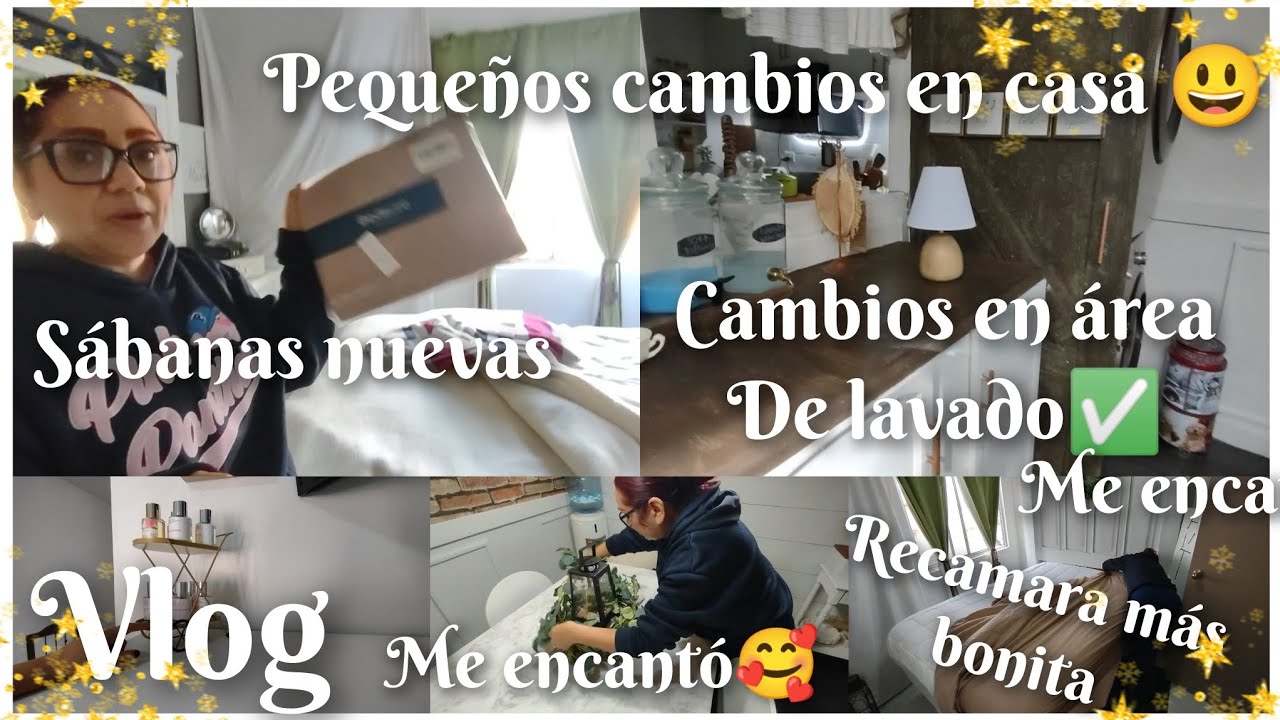 Cambios pequeños en mi recámara ☺️ Más bonita y acogedora 💞 Un pequeño cambio en el área de lavado ✨