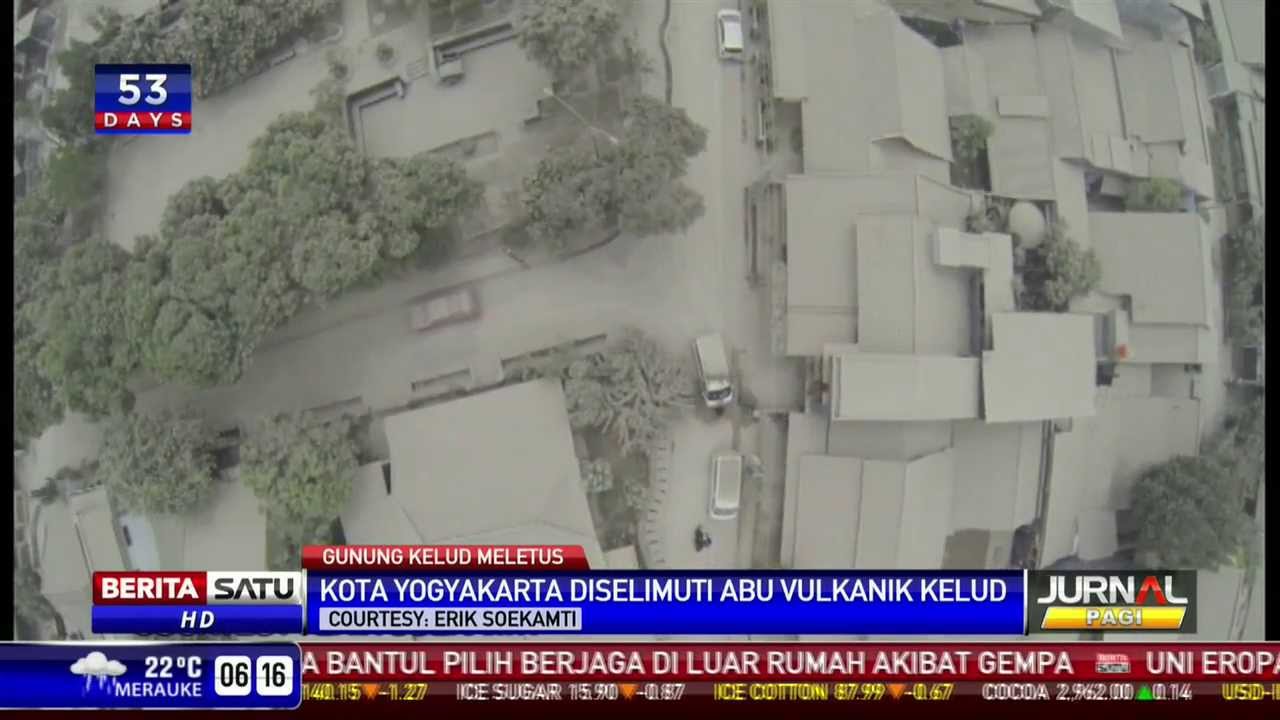 Beginilah Kondisi Yogyakarta dari Udara Pasca Hujan Abu