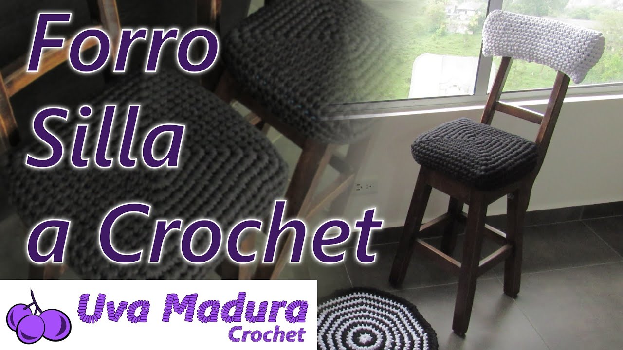 FORRO FUNDA silla en trapillo Tejido a CROCHET Ganchillo Tutorial paso a paso