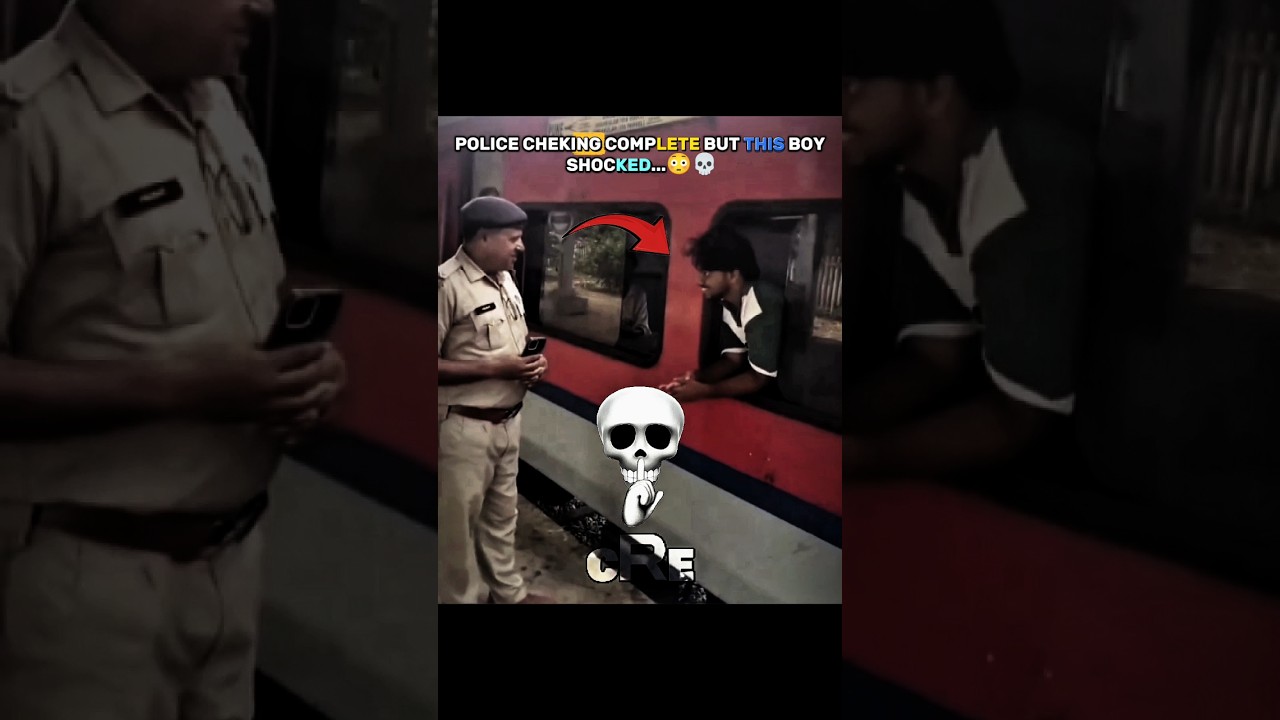 🗿 Nothing Unusual Here&hellip; But Wait, Who&rsquo;s Checking? 💀 #railway #police #trollface #edit