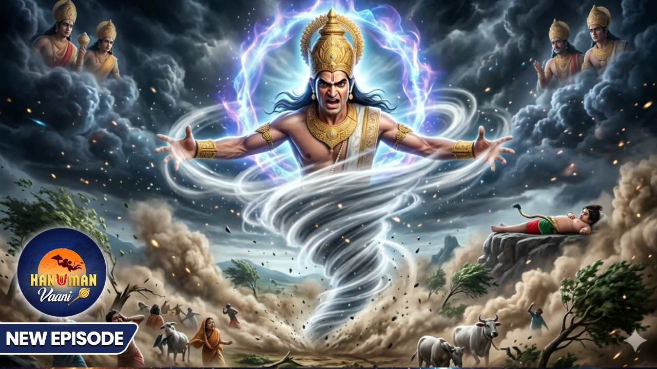 “पवनदेव ने क्यों रोक दी पृथ्वी की हवा? 😱” | Hanuman Vaani | कर्माधिकारी शनिदेव कथा
