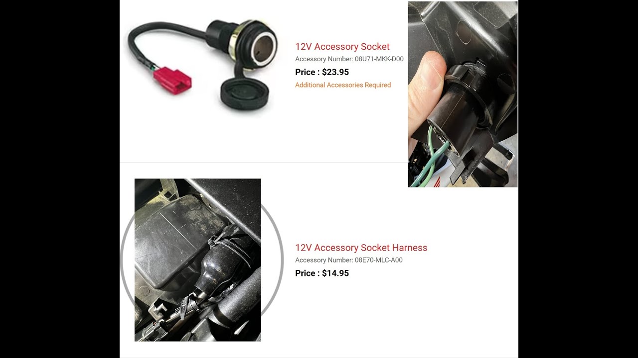 Honda 12v Accessory Socket Install - 2025 Honda Transalp XL750 - with official Links and Instruction