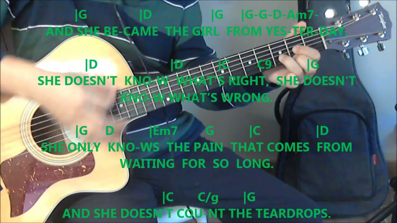 the girl from yesterday -Eagles Guitar chord & lyrics