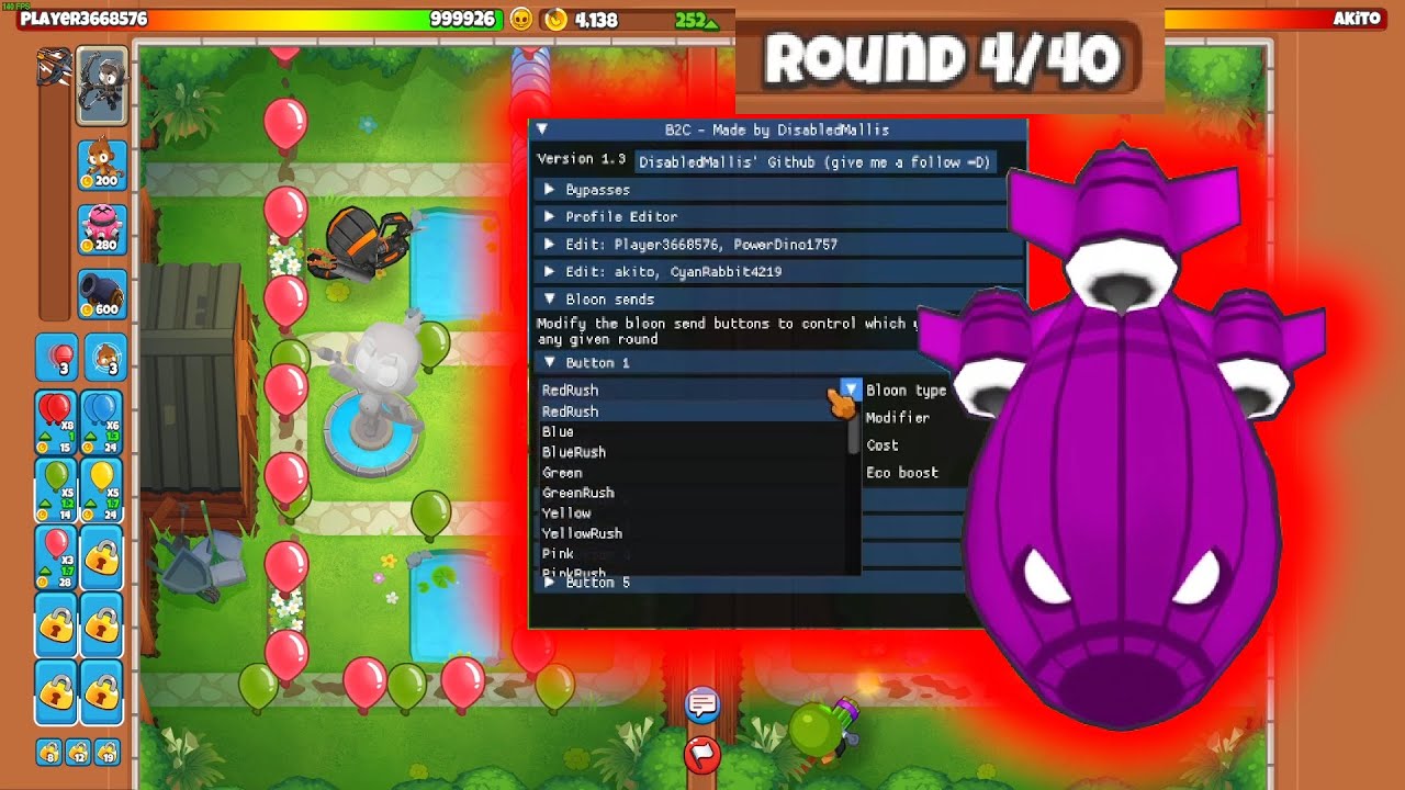 B2C v1.3 Early Bloon Sends Hack | Bloons TD Battles 2 (v1.0.5) Hack