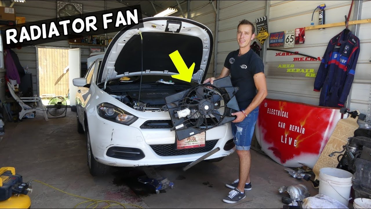 RADIATOR FAN REPLACEMENT REMOVAL 2.4 MULTIAIR ENGINE DODGE DART CHRYSLER 200