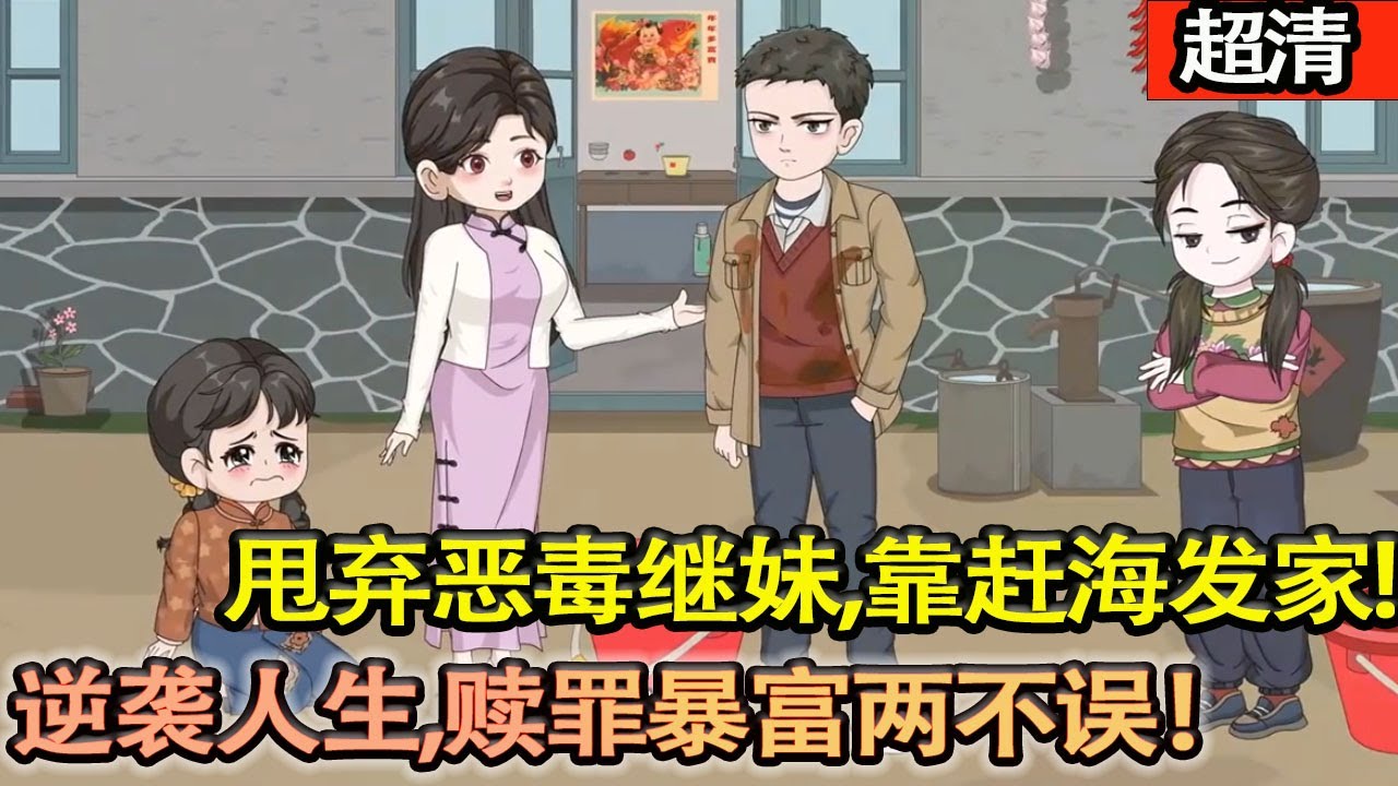 沙雕動畫【重生妻女投河前一天！王多魚痛改前非，甩棄噁毒繼妹，靠趕海髮家，護妻女、帶小姨子，從渣男逆襲成世界首富，贖罪暴富兩不誤！】#乖仔动画
