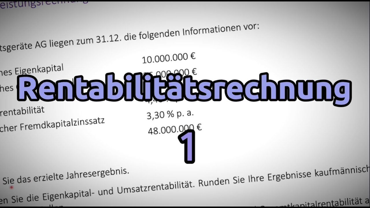 Rentabilitätsrechnung 1