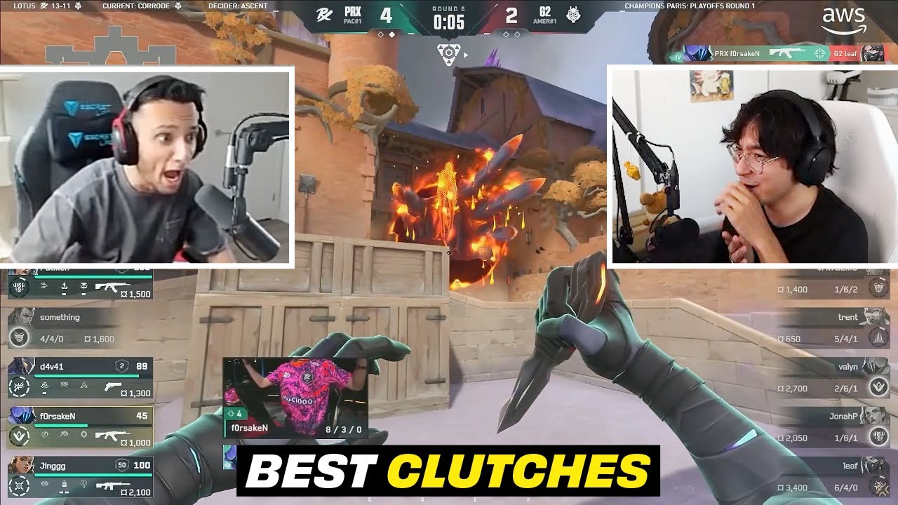 Streamers React to Best Clutches and Aces from VCT Paris feat. FNS, TenZ