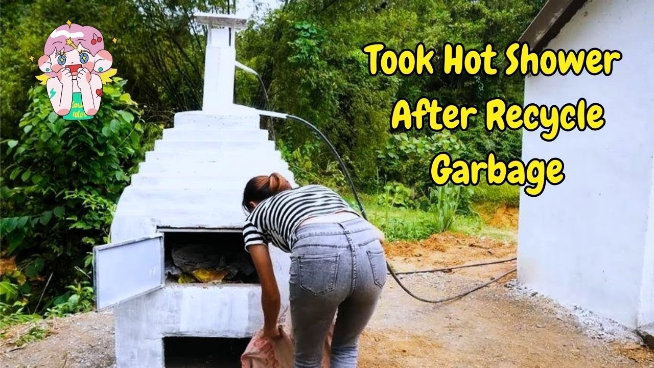 Teen Builds Eco Garbage Incinerator for Hot Showers | Sustainable DIY Solution #survival