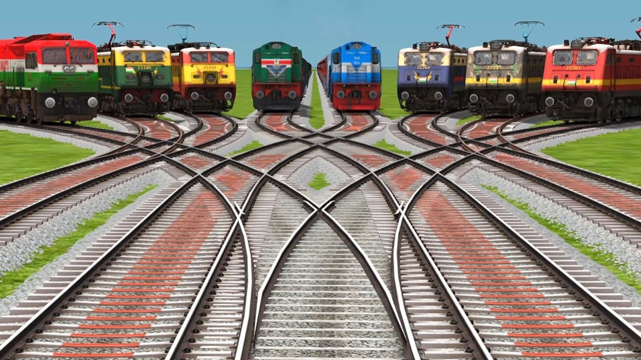 8 Bhartiya Passenger Trains Journey Railroads || At On Bumpy Daimond Forked Tracks || train videos