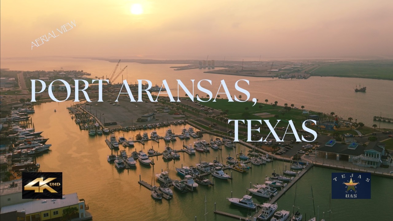 Marine Traffic Port Aransas, Texas | Drone Footage | 4K