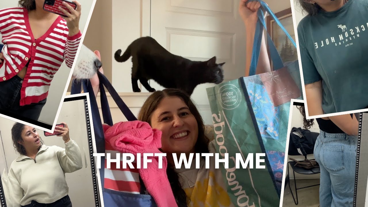 THRIFT WITH ME VLOG | natural fibers, fall, multiple stores