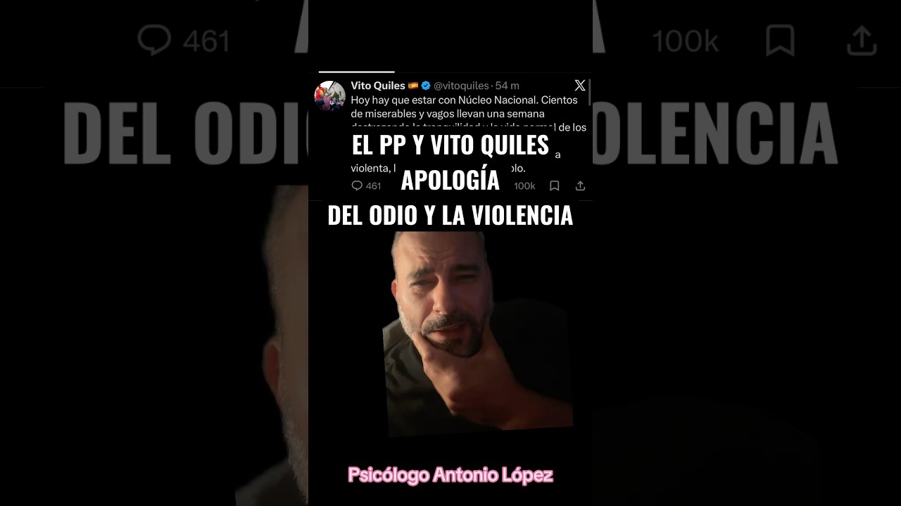 VITO QUILES LLAMANDO A LA VIOLENCIA APOYANDO PARTIDOS NEONAZIS, CON LA FINANCIACI&Oacute;N DEL PP