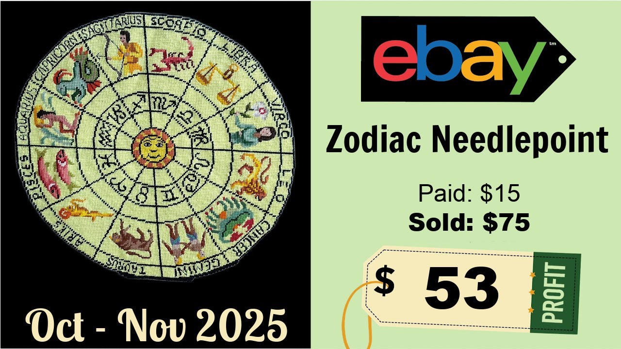 Обновление продаж Сюзанны на eBay за октябрь и ноябрь 2025 г.: произведения искусства, MCM Crewel...