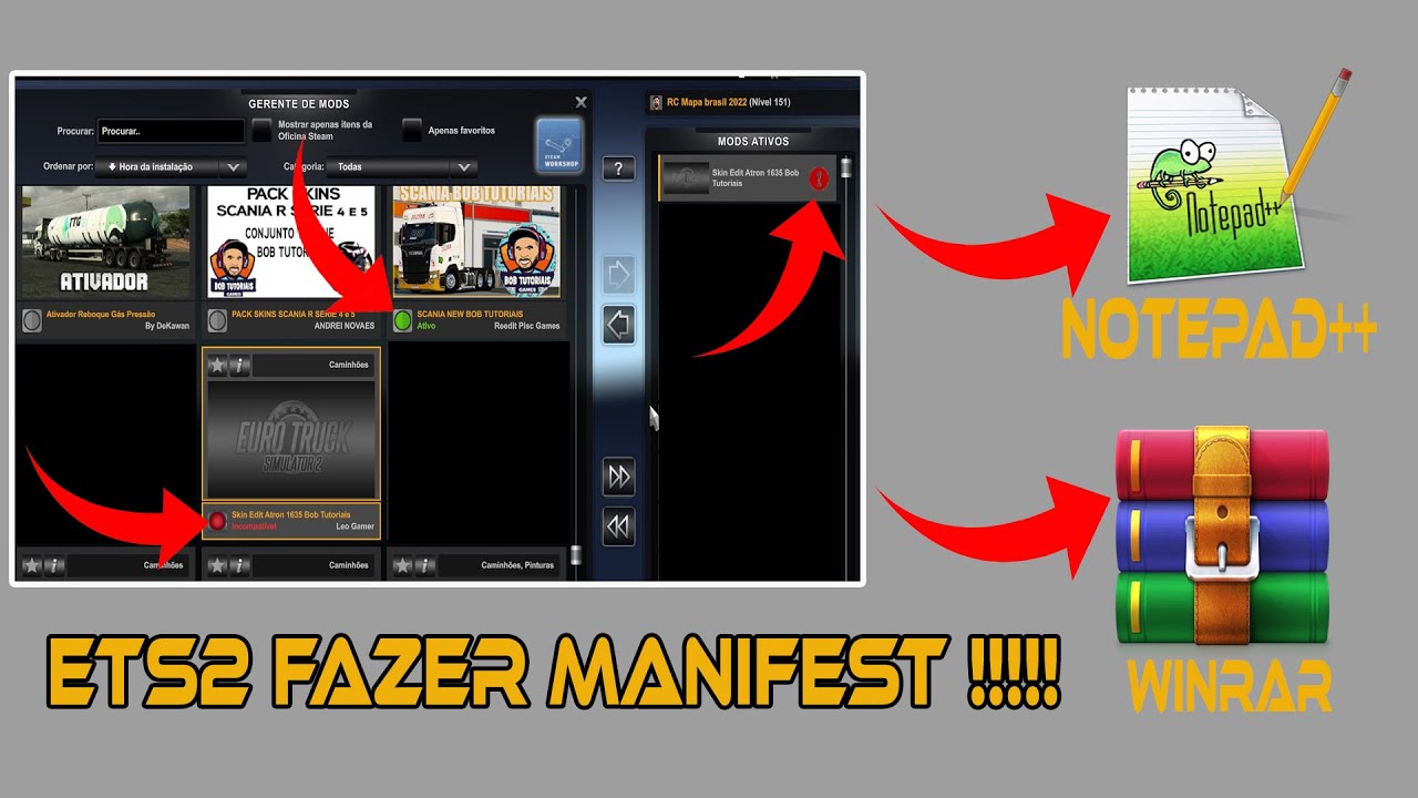 ETS2 Mod Manifest Número Fazer é velho 1.40 só 1.45 com 1.46 Novo