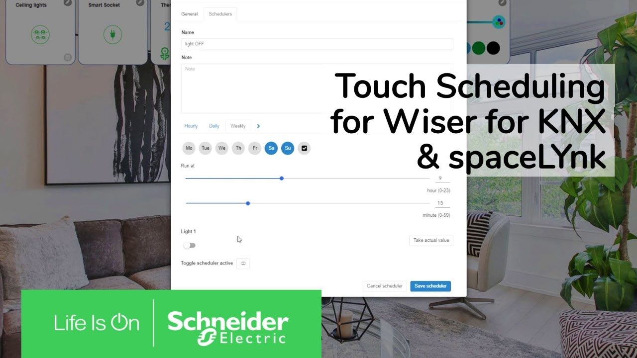 Touch Schedulers in Wiser for KNX & spaceLYnk | Schneider Electric Support
