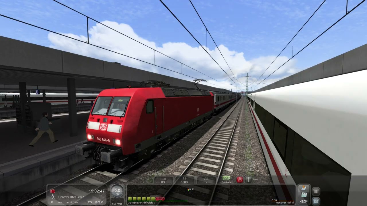 Training: BR145 Expert Controls - Hamburg to Hanover - DB BR145 DBAG Red - Train Simulator 2022