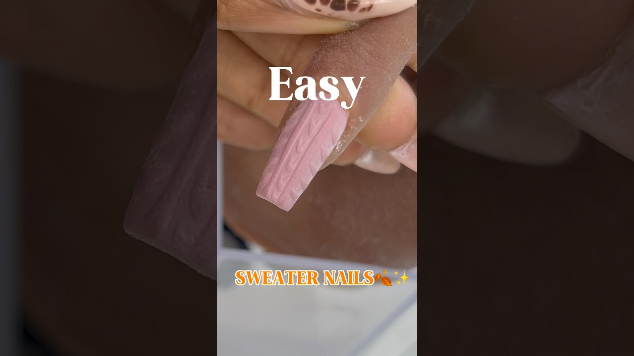 SWEATER NAILS TUTORIAL 🍂 #fallnails #nailart #tutorials #shortsfeed #sweaternails #nails #nailtech