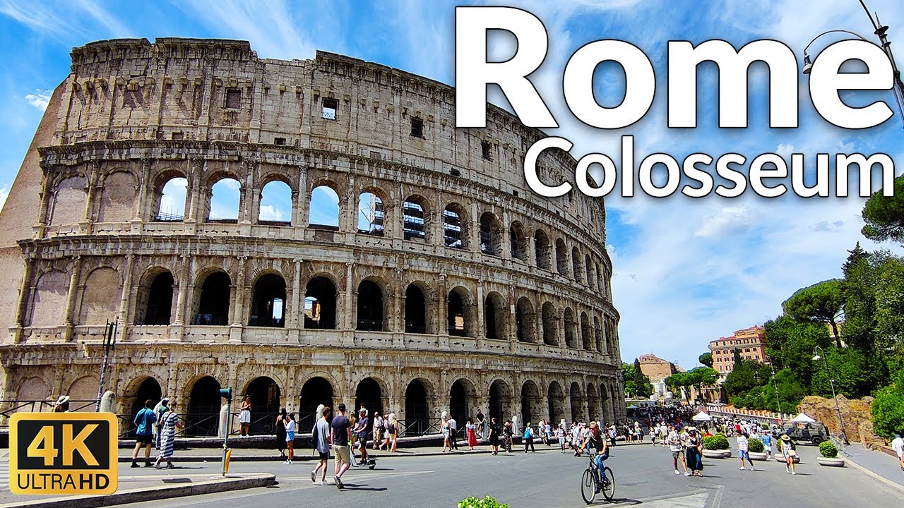 4k Walking Tour of Rome, Italy - Colosseum (Ultra HD, 60fps)