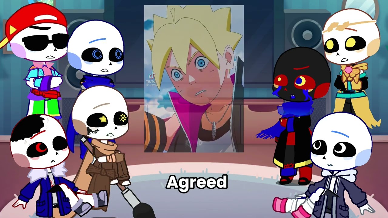 Sans aus react to boruto | naruto shippuden | Sasuke | y/n | Gacha life 2