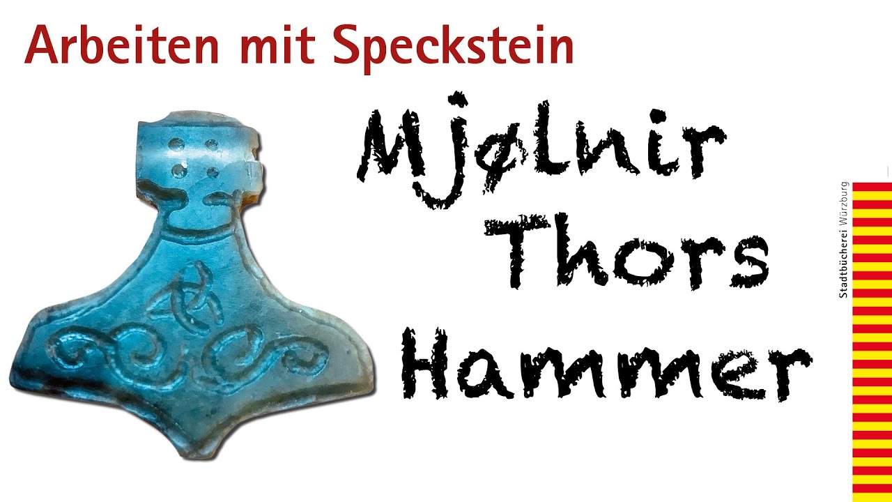 Arbeiten mit Speckstein - Mj&oslash;lnir Thors Hammer Amulett - (Teil 5/5) - Basteln mit Kindern