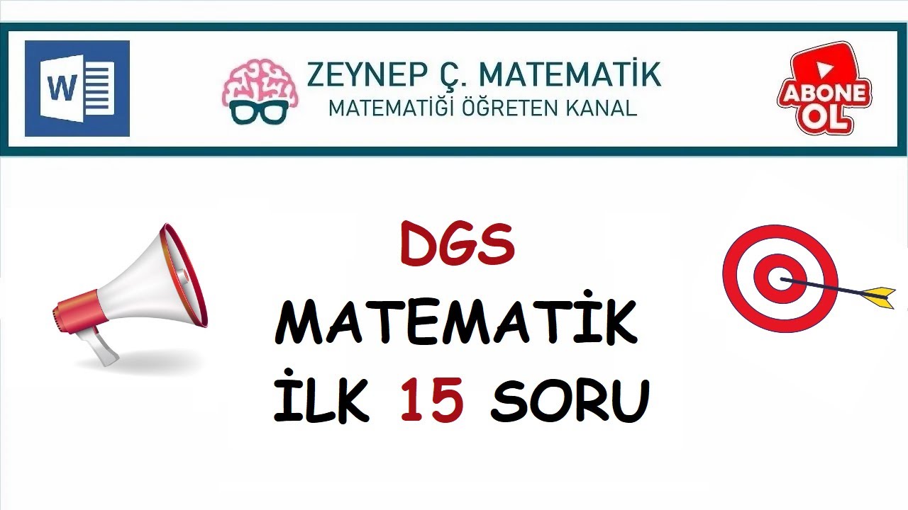 DGS 2023 HAZIRLIK - MATEMATİK İLK 15 SORU