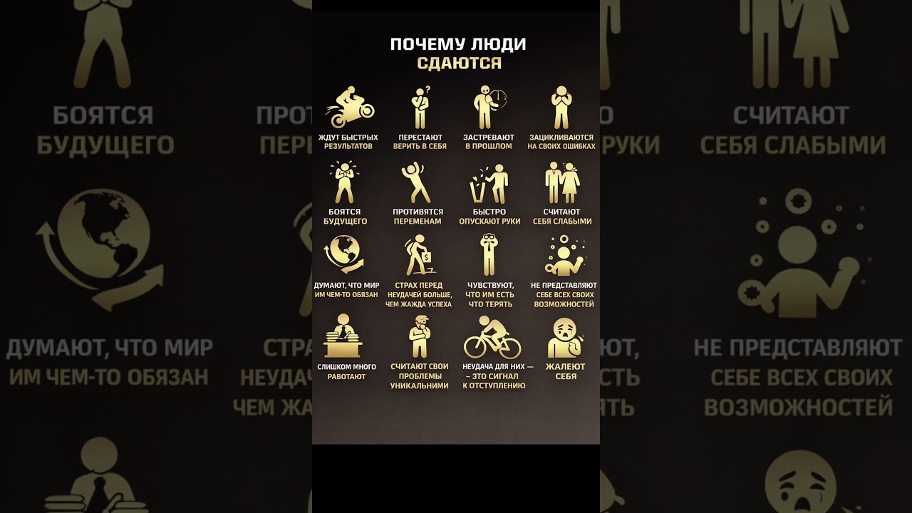 Почему люди сдаются на полпути 😔 #мышление