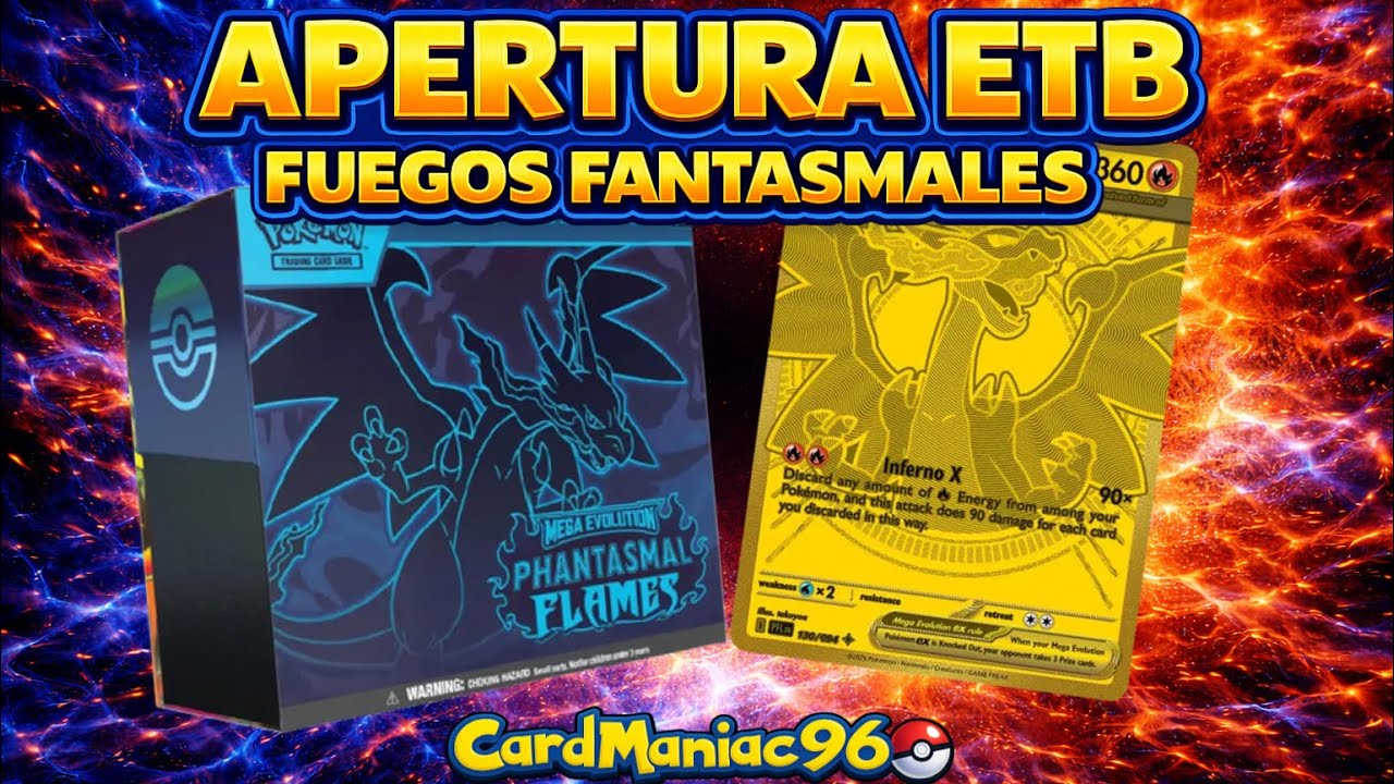 PRIMER SOBRE… ¡MEGA CHARIZARD X EX DORADA! ✨ |APERTURA ETB FUEGOS FANTASMALES| POKÉMON TCG|