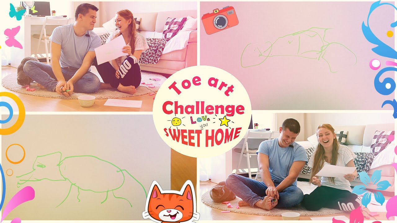 TOE ART CHALLENGE! | ВЫЗОВ!  РИСУЕМ НОГАМИ! | SWEET HOME
