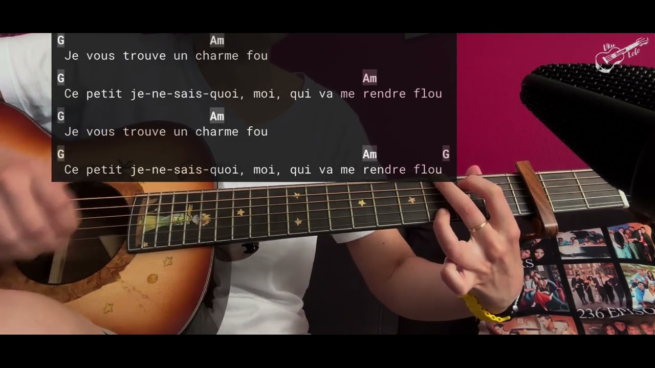 Hoshi & Gaetan Roussel - Tuto / Cover 10 Guitare - Je vous trouve un charme fou - simple débutant FR