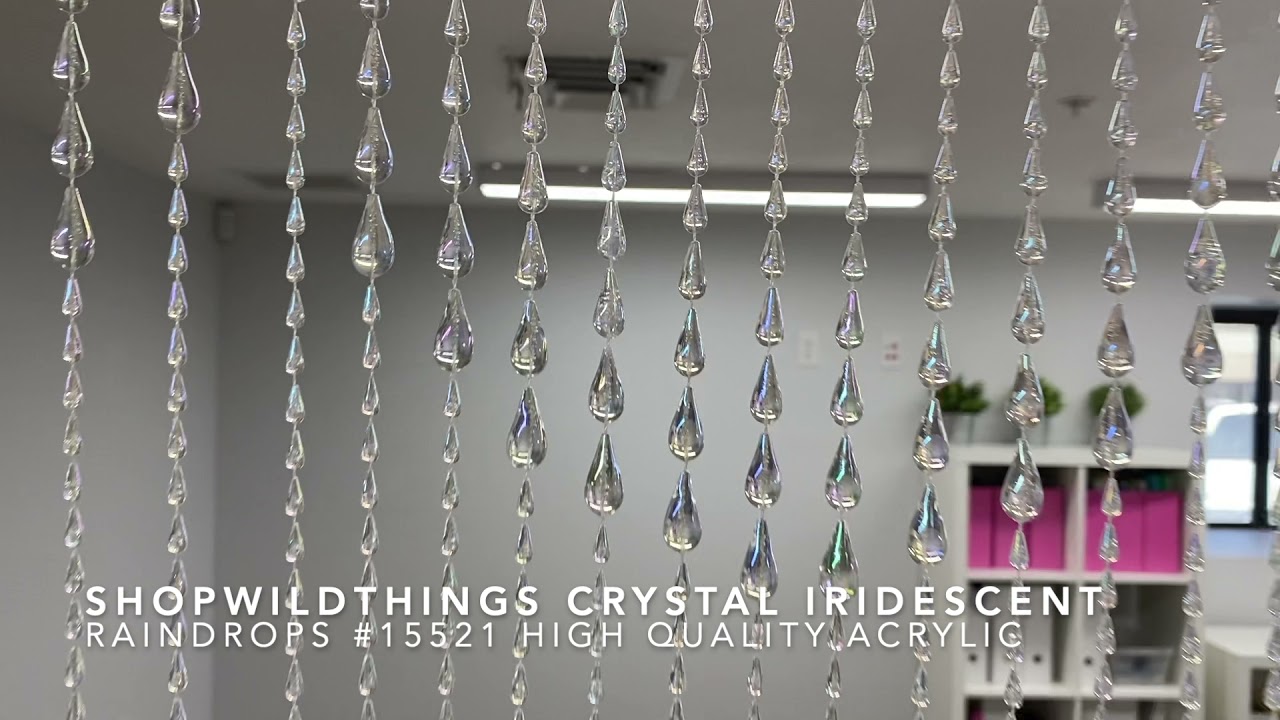 ShopWildThings Raindrops Crystal Clear High Quality Acrylic Beaded Curtains Door Beads