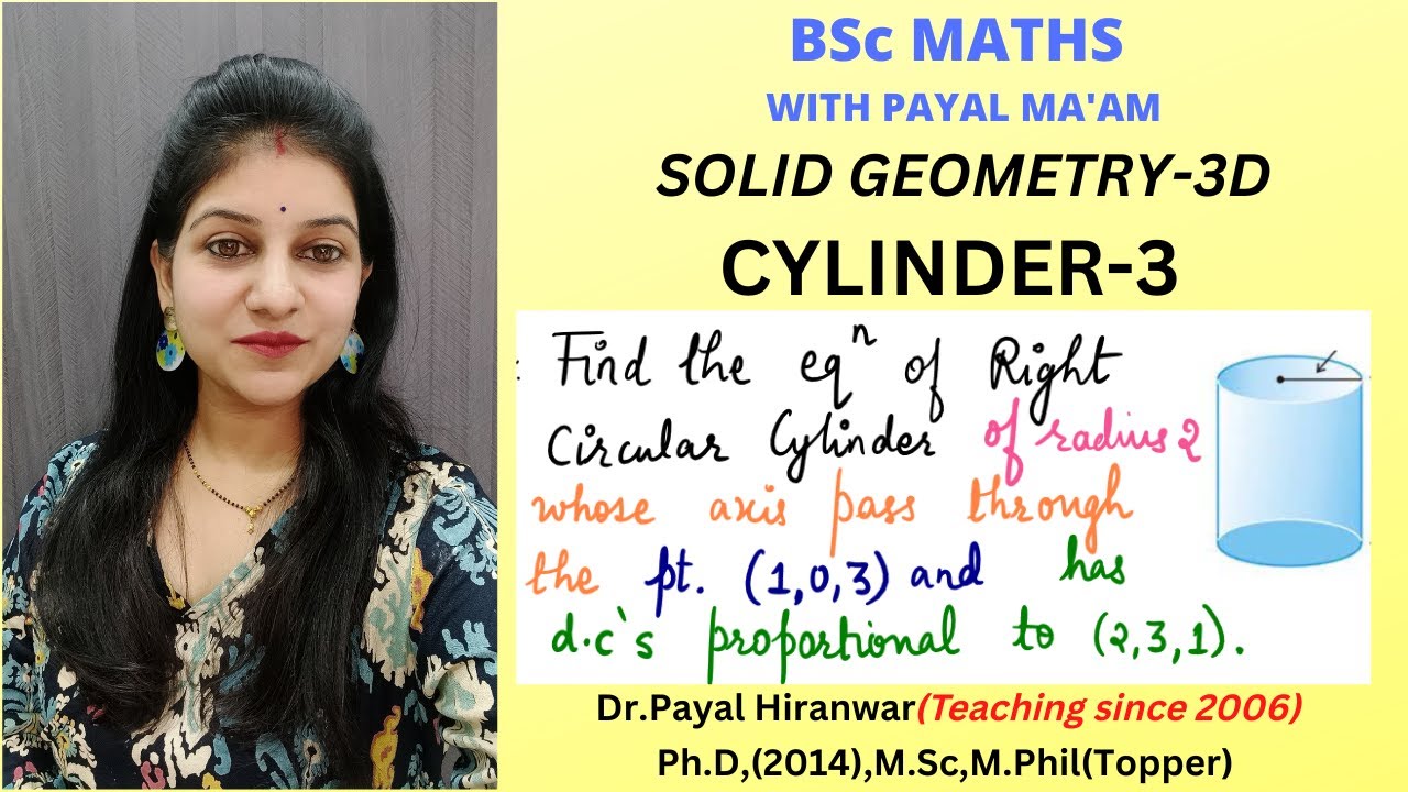 How to find equation of Right Circular Cylinder-3 I Solid Geometry I B.Sc Maths I Engineering Maths