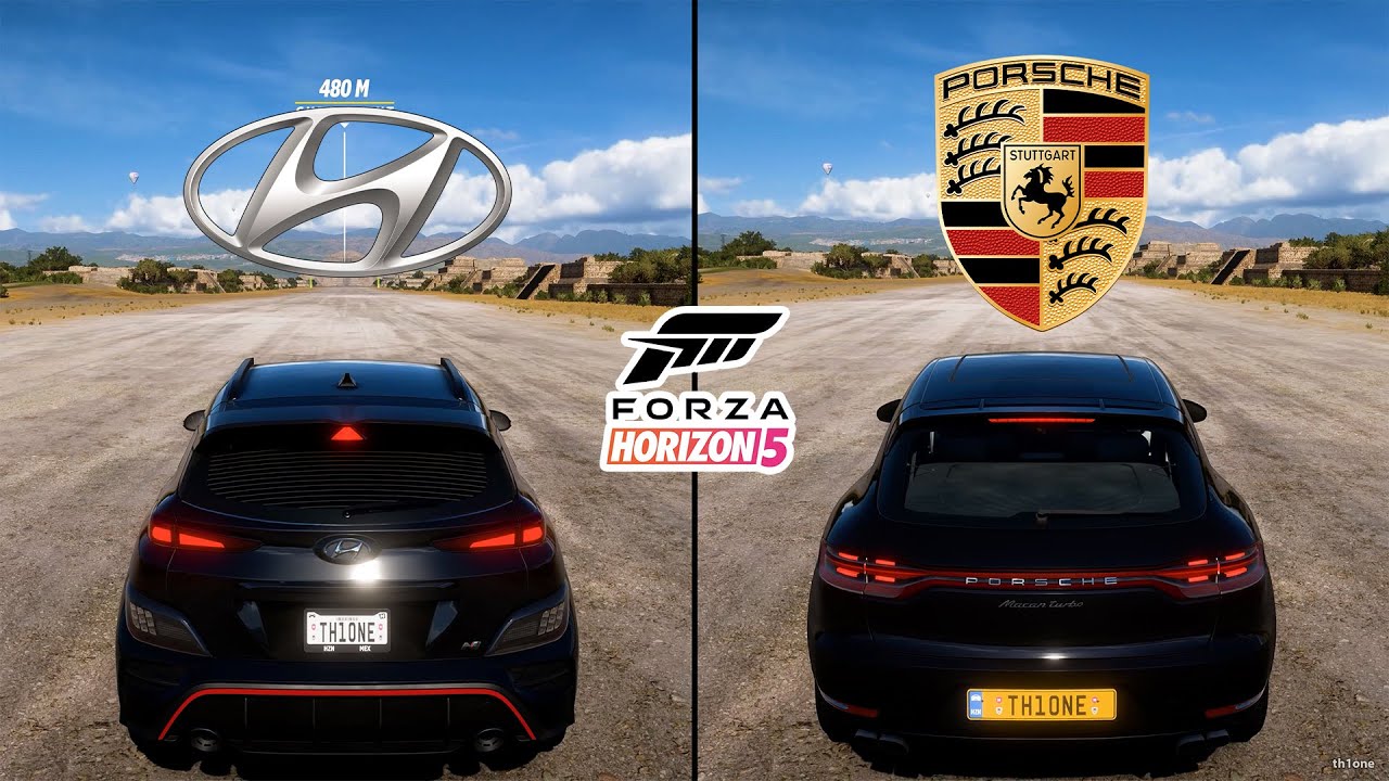 Forza Horizon 5 | Hyundai Kona N 2022 vs. Porsche Macan Turbo 2019 Performance and Sound Comparison