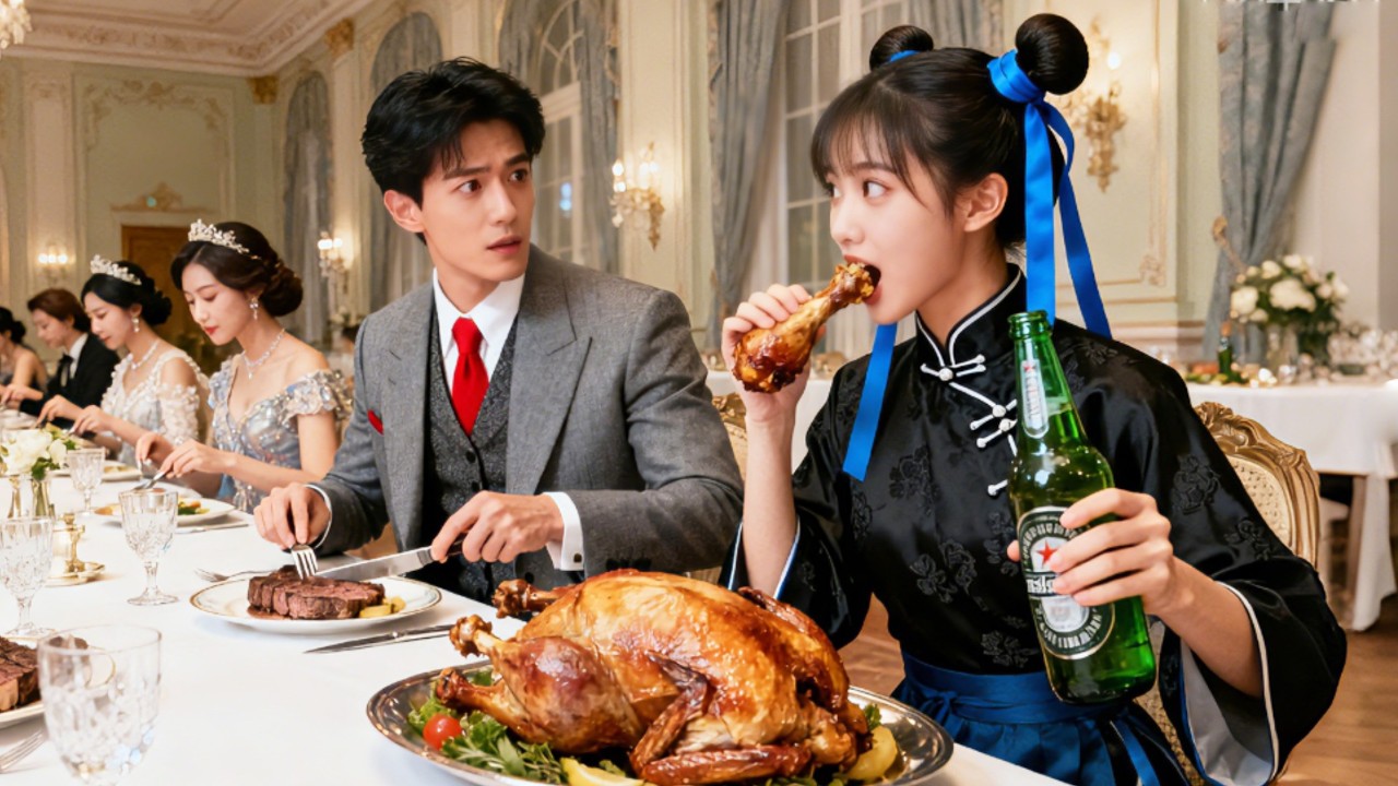 すべての社員がCEOに会うために盛装していたが、ただ一人の清掃員の少女だけが彼の机の下に隠れてお菓子を大口で食べていた！CEOの心は溶けた！