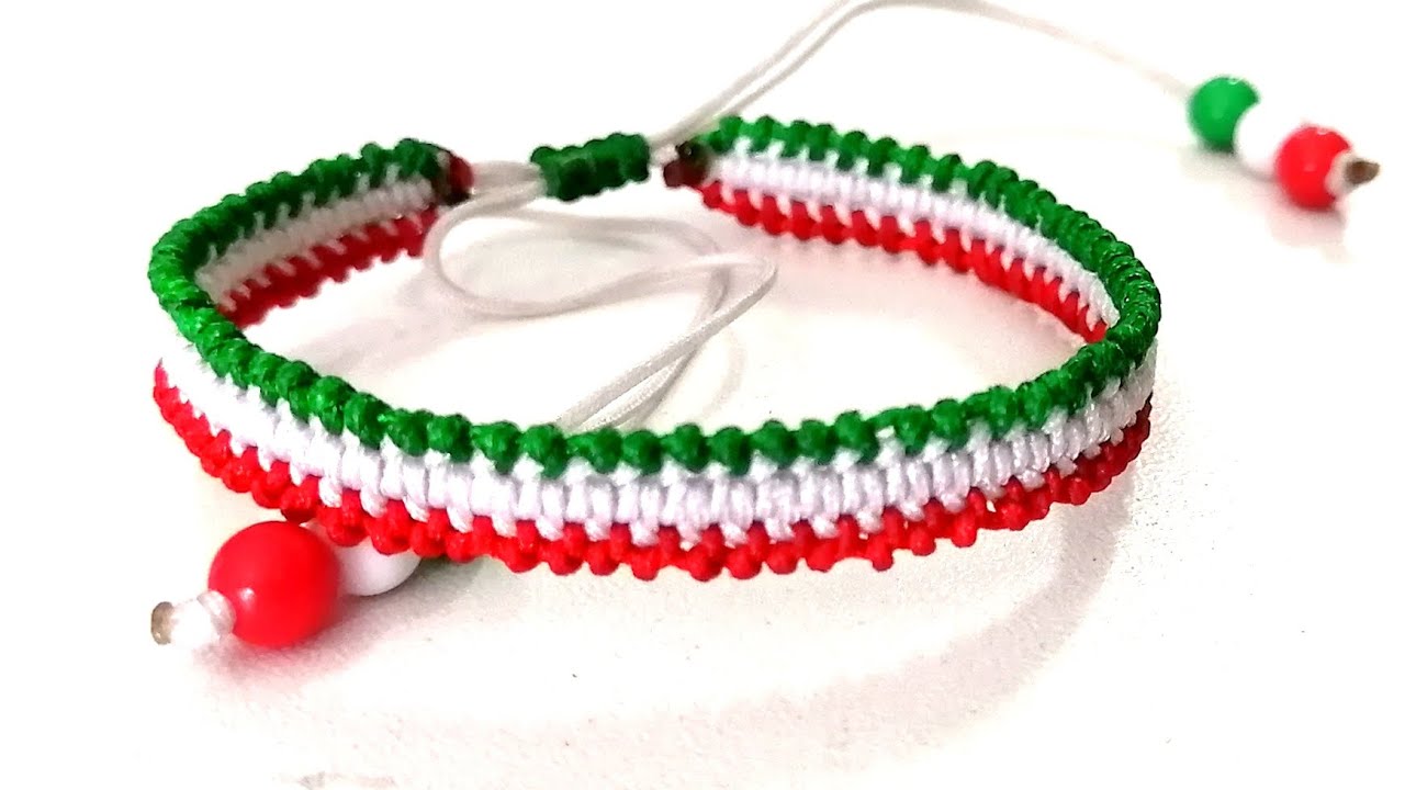 Hermosa, Pulcera Navideña, o tricolor Méxicano, en hilo chino fácil de relizar.