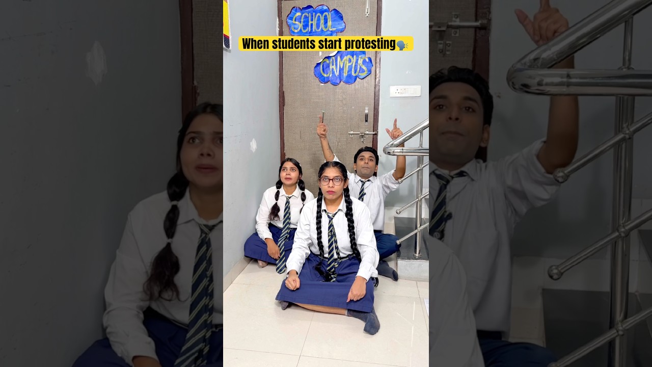 When students start protesting 🗣️#schoollife #schooldays #shorts #comedy #funny #protest #students