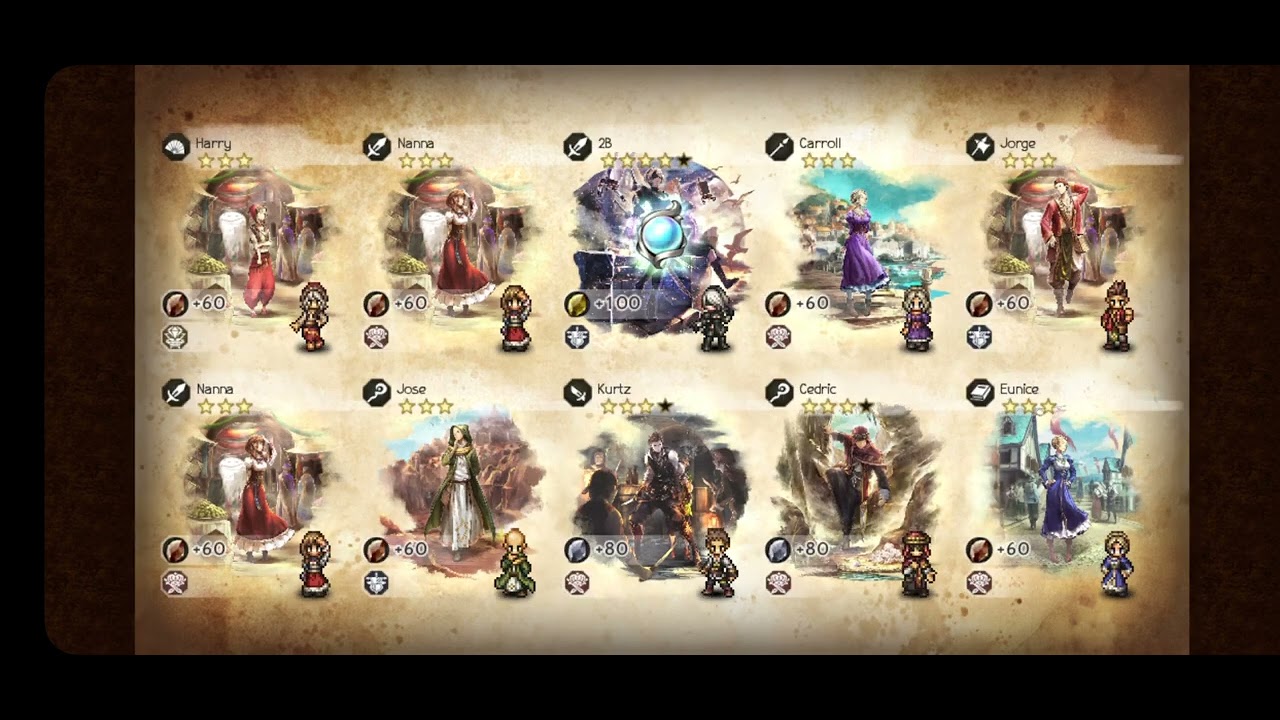 Octopath COTC Pulling for A2 in the NieR collab banner (2B and 9S too)