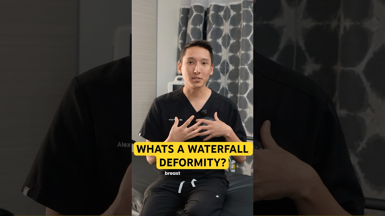 A waterfall deformity occurs when the breast tissue naturally descends or "falls" over time.