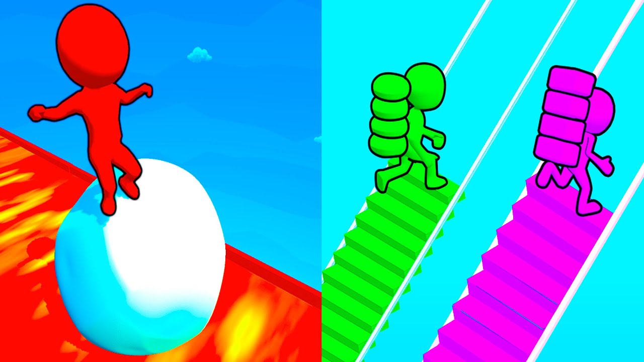 Snow Race 3D vs Bridge Race ⭐️🏅😈⭐️ Hard Levels Challenge Walkthrough Gameplay Ep755