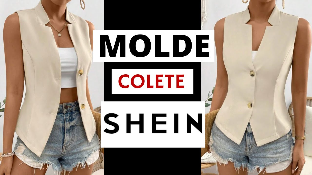 Como fazer Colete Blazer SHEIN - Modelagem Passo a Passo - Gisele Maués