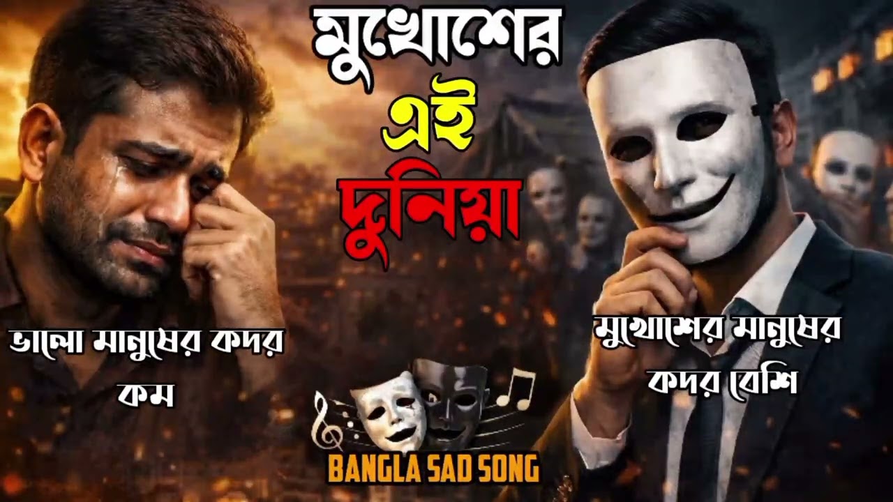 মুখোশের মানুষের কদর বেশি 😢 | ভালো মানুষের কদর কম | Bangla Emotional Sad Song