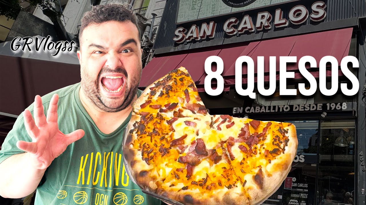 ¡Probé la PIZZA de 8 QUESOS de Pizzería San Carlos y es una LOCURA! 🧀🔥