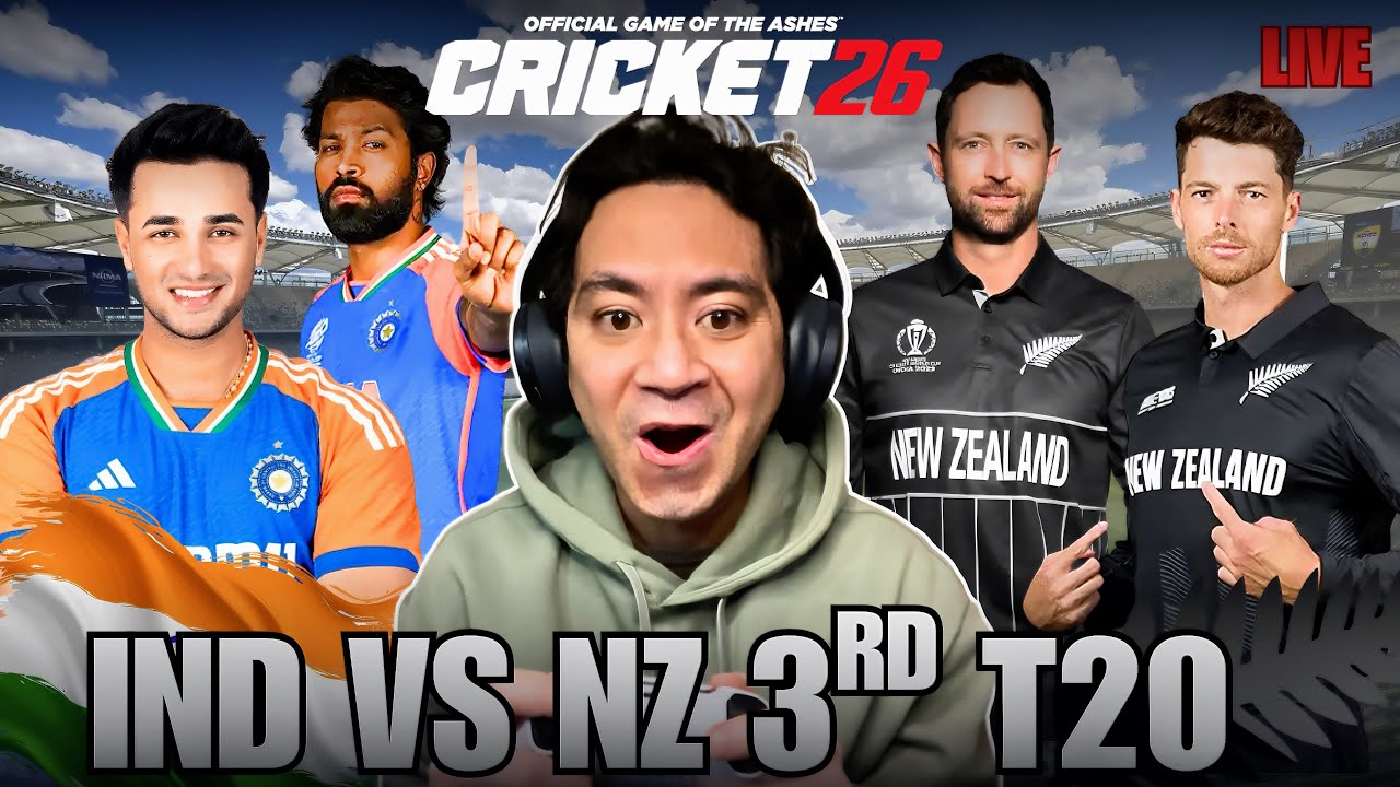 India vs New Zealand 3rd T20 Match | IND vs NZ | Cricket 26 Live | NoobBroLive