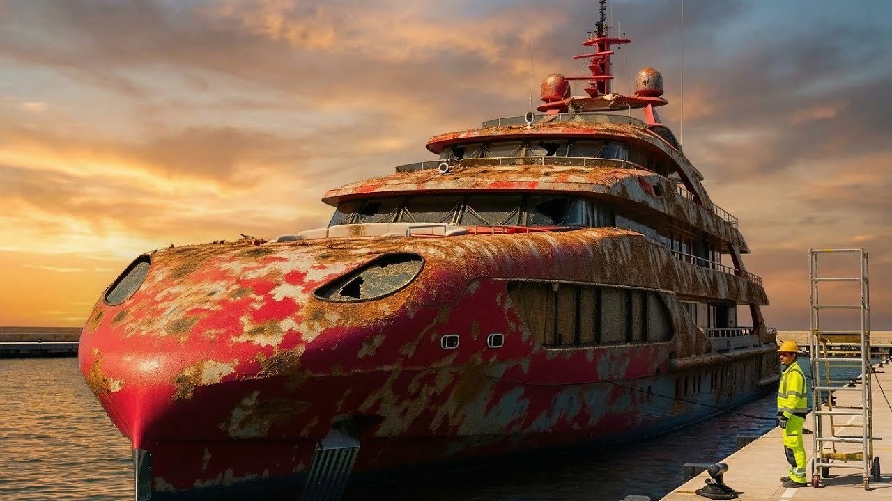 Abandoned Porsche Yacht Ignored for 20 Years — Full Restoration From Rust to Luxury